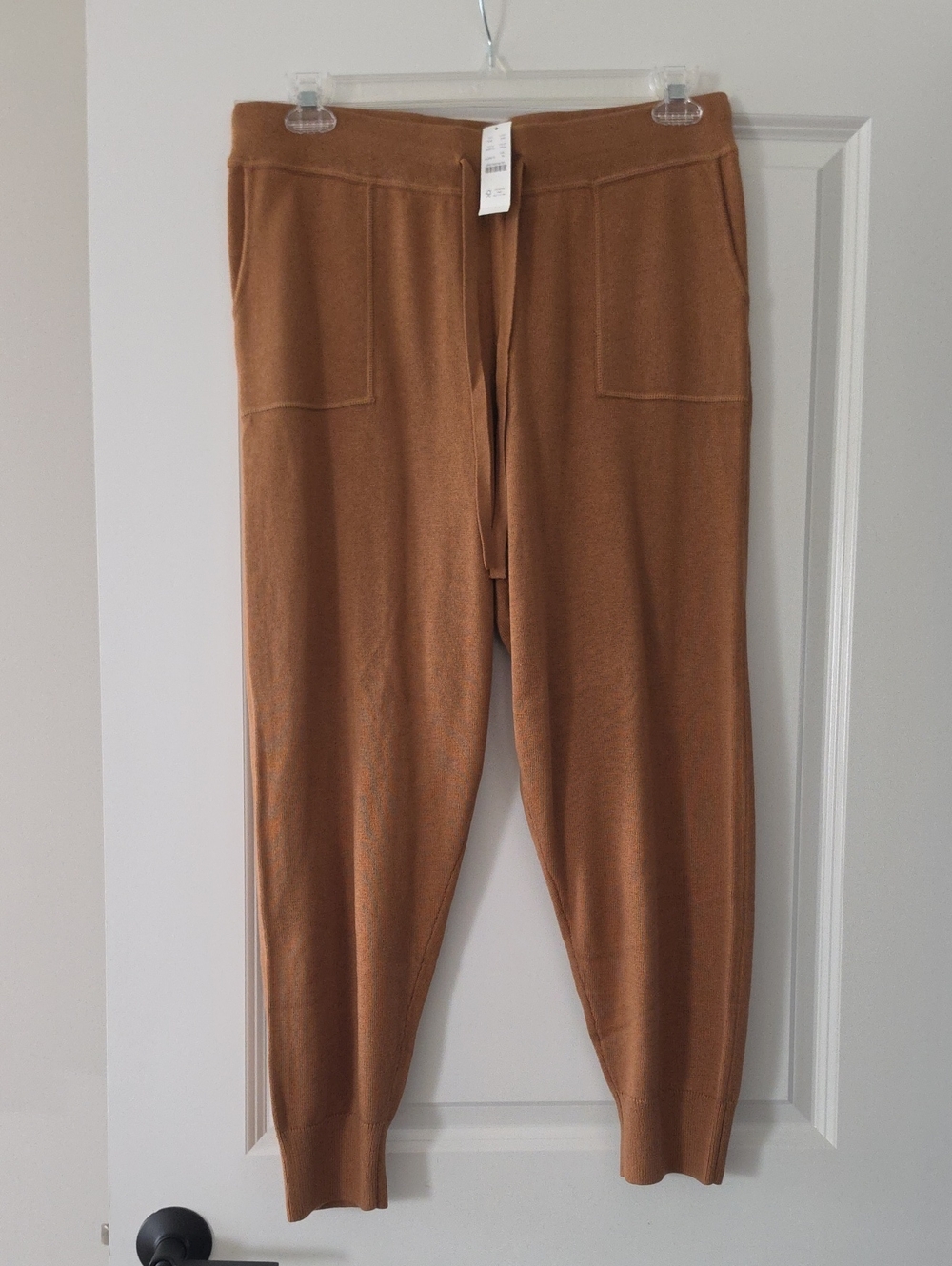 NWT J. Crew Cashmere Blend Joggers, Dark Camel, Size M